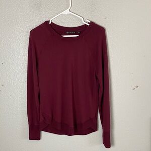 Athleta Deep Red Long Sleeve Sweatshirt